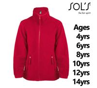 SOL'S Kids Fleece Jacket 10589 - 4-14yrs, 300gsm, Zip Pockets, Pill Resistant