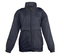 SOLS Childrens Unisex Kids Surf Windbreaker Jacket (Water Resistant And Windproof) (Navy) - Size UK 16