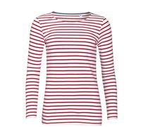 SOLs Ladies Womens Marine BLUE or RED Long Sleeve Striped White Tshirt Tee Shirt