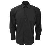 SOL'S Men's Brighton Long Sleeve Fitted Work Shirt in Black | Size: Large SOL'S Black L