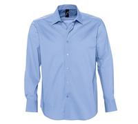 SOL'S Men's Brighton Long Sleeve Fitted Work Shirt in Light Blue | Size: 4XL SOL'S Light Blue 4XL