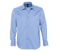 SOL'S Men's Brighton Long Sleeve Fitted Work Shirt in Light Blue | Size: Medium SOL'S Light Blue M