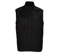 SOLS Mens Falcon Softshell Recycled Body Warmer - Black - S - Black - 100% Mixed