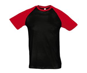 SOL'S Men's Funky Contrast Short Sleeve T-Shirt in Black | Size: Large SOL'S Black L