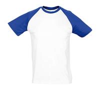 SOLS Mens Funky Contrast Short Sleeve T-Shirt (White/Royal Blue) - Multicolour Cotton - Size Medium