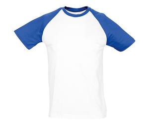 SOLS Mens Funky Contrast Short Sleeve T-Shirt (White/Royal Blue) - Multicolour Cotton - Size Large