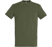 SOLS Mens Imperial Heavyweight Short Sleeve T-Shirt (Army) - Brown/Green Cotton - Size 2XL