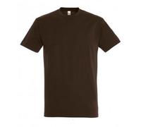 SOLS Mens Imperial Heavyweight Short Sleeve T-Shirt (Chocolate) Cotton - Size Medium