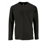 SOLS Mens Imperial Long Sleeve T-Shirt (Deep Black) - Size Small