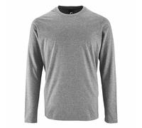 (L, Grey Marl) SOLS Mens Imperial Long Sleeve T-Shirt