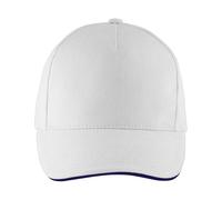 SOL'S Men's Long Beach 5 Panel Baseball Cap in Off-White SOL'S Off-White One Size