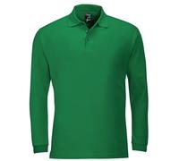 SOLs Mens Mans Plain Cotton Long Sleeve Pique Polo Shirt - No Logo S-3XL
