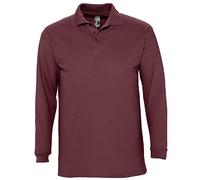 SOLs Mens Mans Plain Cotton Long Sleeve Pique Polo Shirt - No Logo S-3XL