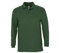 SOLs Mens Mans Plain Cotton Long Sleeve Pique Polo Shirt - No Logo S-3XL