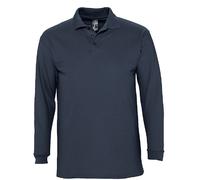 SOLs Mens Mans Plain Cotton Long Sleeve Pique Polo Shirt - No Logo S-3XL