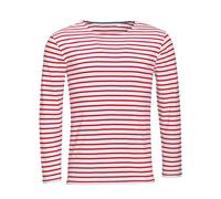 SOL's SOLS Mens Marine Long Sleeve Stripe T-Shirt White/Red