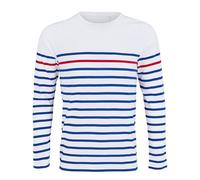 SOL'S Men's Matelot Striped Long-Sleeved T-Shirt in White | Size: 3XL SOL'S White 3XL