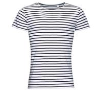SOL'S Men's Miles Striped Round Neck T-Shirt in Off-White | Size: Medium SOL'S Off-White M