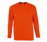 (XL, Orange) SOLS Mens Monarch Long Sleeve T-Shirt