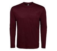 SOLS Mens Monarch Long Sleeve T-Shirt (Oxblood) - Multicolour Cotton - Size Small