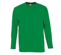 SOLS Mens Monarch Long Sleeve T-Shirt (Kelly Green) Cotton - Size Small