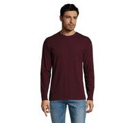 SOLS Mens Monarch Long Sleeve T-Shirt (Oxblood) - Multicolour Cotton - Size Large