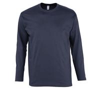 (2XL, Navy) SOLS Mens Monarch Long Sleeve T-Shirt
