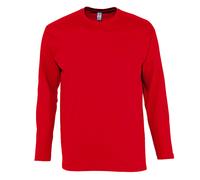 SOLS Mens Monarch Long Sleeve T-Shirt (Red) Cotton - Size Small