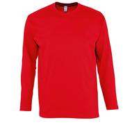 SOLS Mens Monarch Long Sleeve T-Shirt (Red) - Size 5XL