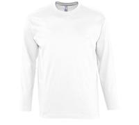 SOLS Mens Monarch Long Sleeve T-Shirt (White) Cotton - Size 4XL