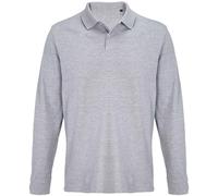 SOL'S Men's Pacific Pique Long-Sleeved Polo Shirt in Grey | Size: 2XL SOL'S Grey 2XL