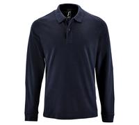 SOLS Mens Perfect Long Sleeve Pique Polo Shirt (Grey Marl) Cotton - Size 2XL