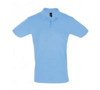 SOLS Mens Perfect Pique Short Sleeve Polo Shirt (Sky Blue) Cotton - Size Medium