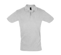 (S, Grey Marl) SOLS Mens Perfect Pique Short Sleeve Polo Shirt