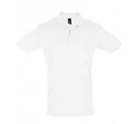 SOLS Mens Perfect Pique Short Sleeve Polo Shirt (White) Cotton - Size Medium