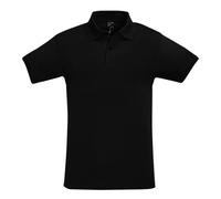 (L, Black) SOLS Mens Perfect Pique Short Sleeve Polo Shirt