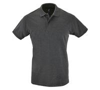 (L, Charcoal Marl) SOLS Mens Perfect Pique Short Sleeve Polo Shirt