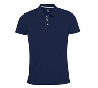 (2XL, French Navy) SOLS Mens Performer Short Sleeve Pique Polo Shirt