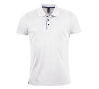SOLS Mens Performer Short Sleeve Pique Polo Shirt (White) - Size Medium