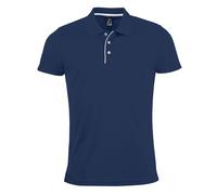 (2XL, French Navy) SOLS Mens Performer Short Sleeve Pique Polo Shirt