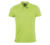 SOL'S Men's Performer Short Sleeve Pique Polo Shirt in Green | Size: Medium SOL'S Green M