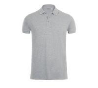 SOLS Mens Phoenix Short Sleeve Pique Polo Shirt (Grey Marl) - Size Medium