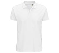 (S, White) SOLS Mens Planet Pique Organic Polo Shirt
