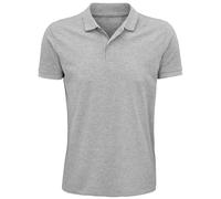 SOLS Mens Planet Pique Organic Polo Shirt (Grey Marl) - Size Medium