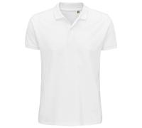 (S, White) SOLS Mens Planet Pique Organic Polo Shirt