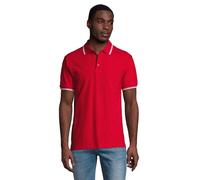 SOL'S Men's Practice Contrast Polo Shirt in Red | Size: Medium SOL'S Red M
