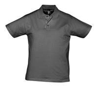 SOLS Mens Prescott Jersey Short Sleeve Polo Shirt (Dark Grey) Cotton - Size Medium
