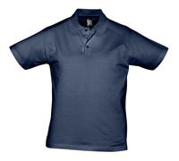 (L, French Navy) SOLS Mens Prescott Jersey Short Sleeve Polo Shirt