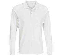 SOLS Mens Unisex Adult Prime Pique Long-Sleeved Polo Shirt (White) - Size Medium
