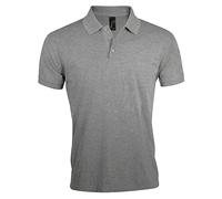 SOLS Mens Prime Pique Plain Short Sleeve Polo Shirt (Grey Marl) - Size 2XL